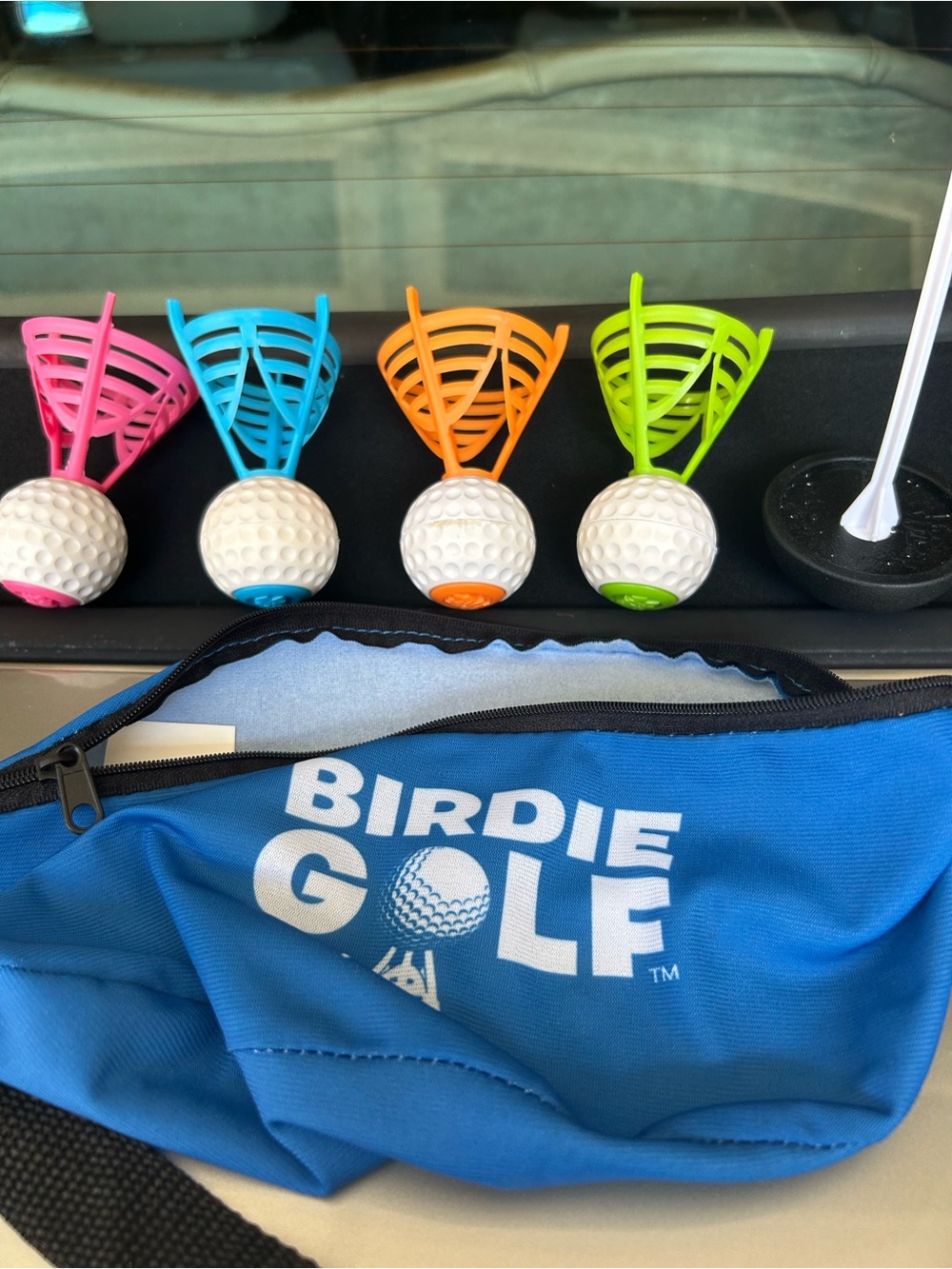 Birdie golf Accessory Set - Blue Bag with Golf Ball Tees (no clubs )4 balls